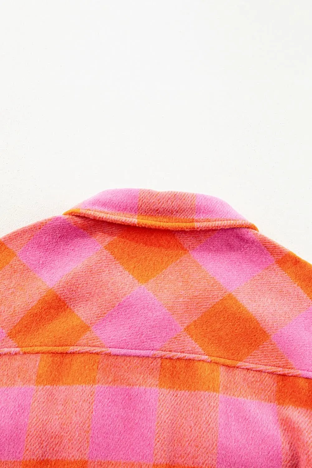Orange plaid button-up jacket - Love Salve